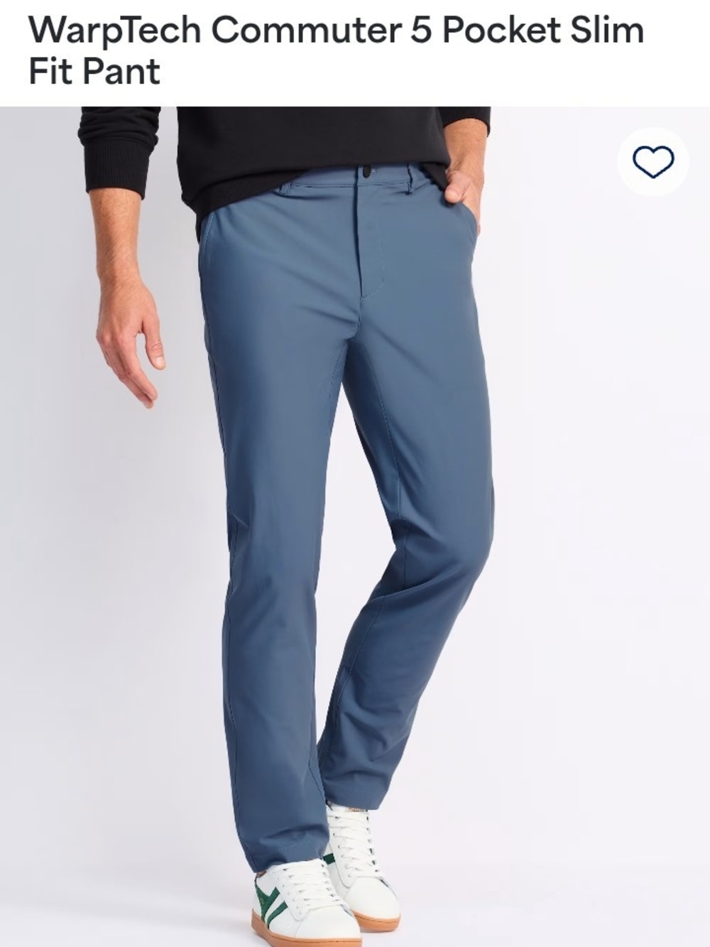 WarpTech Commuter Slim Fit Chinos in Slate Blue